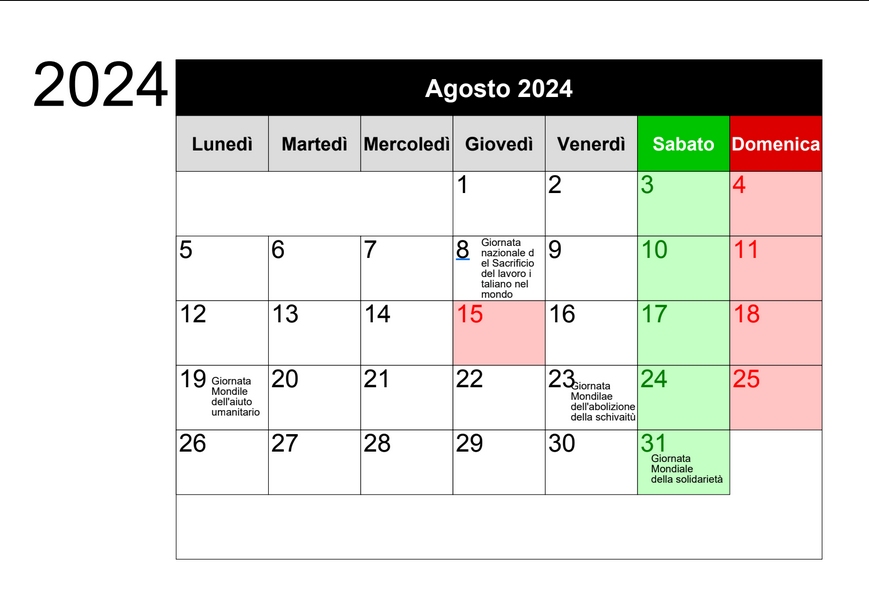 Calendario 2024