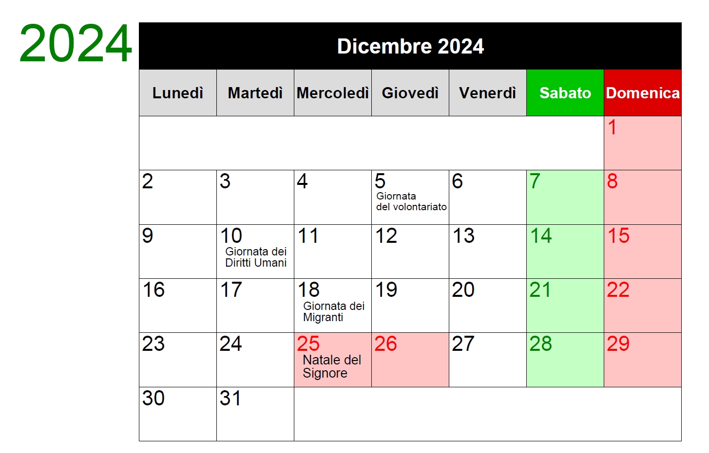 Calendario 2024